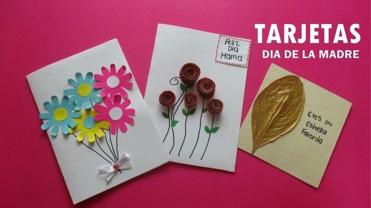 Tarjeta de felicitación con flores de papel - Manualidades fáciles para el Día de la Madre