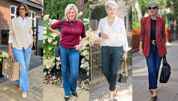 Outfits Con pantalones jeans Para Mujeres Mayores de 50