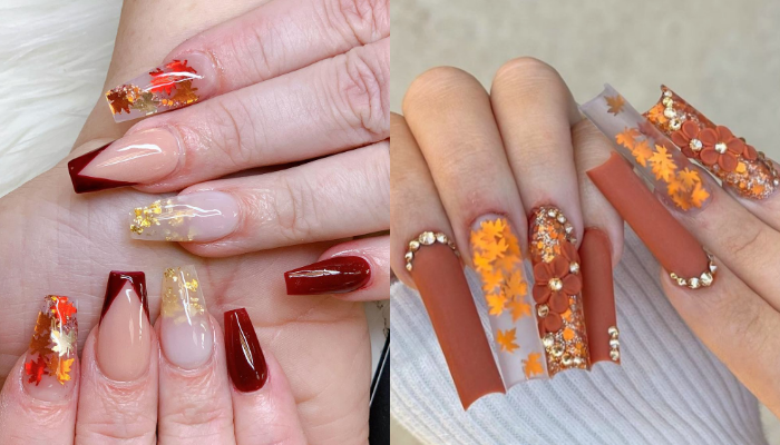 Diseños De Uñas Con Hojas Otoñales