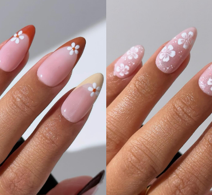 Diseños De Uñas Otoño Con Flores