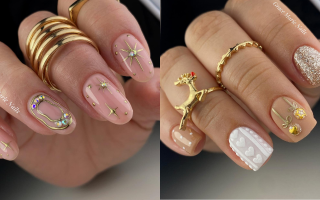 Uñas Con Diseños Color Oro