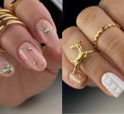 Uñas Con Diseños Color Oro