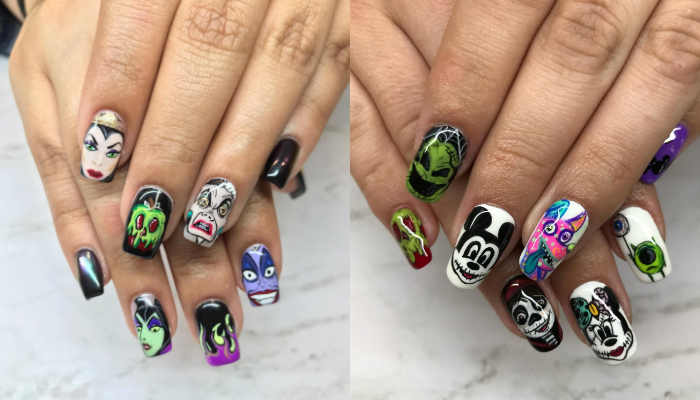 Uñas Con Diseños De Halloween Disney