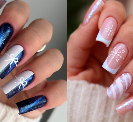 Uñas De Invierno Cuadradas