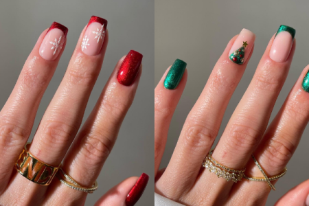 Uñas Navideñas Sencillas