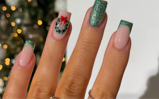 Uñas Navideñas Verdes