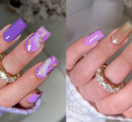 Uñas Con Colores Violeta