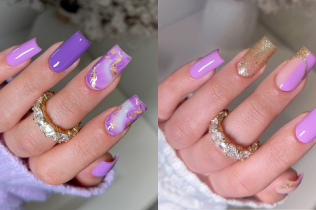 Uñas Con Colores Violeta