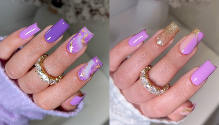 Uñas Con Colores Violeta