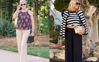 Outfits Con Pantalones Anchos Para Mujeres De 50